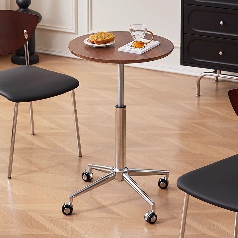 Movable Computer Desk, Adjustable Height Table, Vintage Style Round Dining Table, Rental Apartment Balcony Round Table, Laptop Side Table Movable Computer Desk, Adjustable Height Table, Vintage Style Round Dining Table, Rental Apartment Balcony Round Table, Laptop Side Table