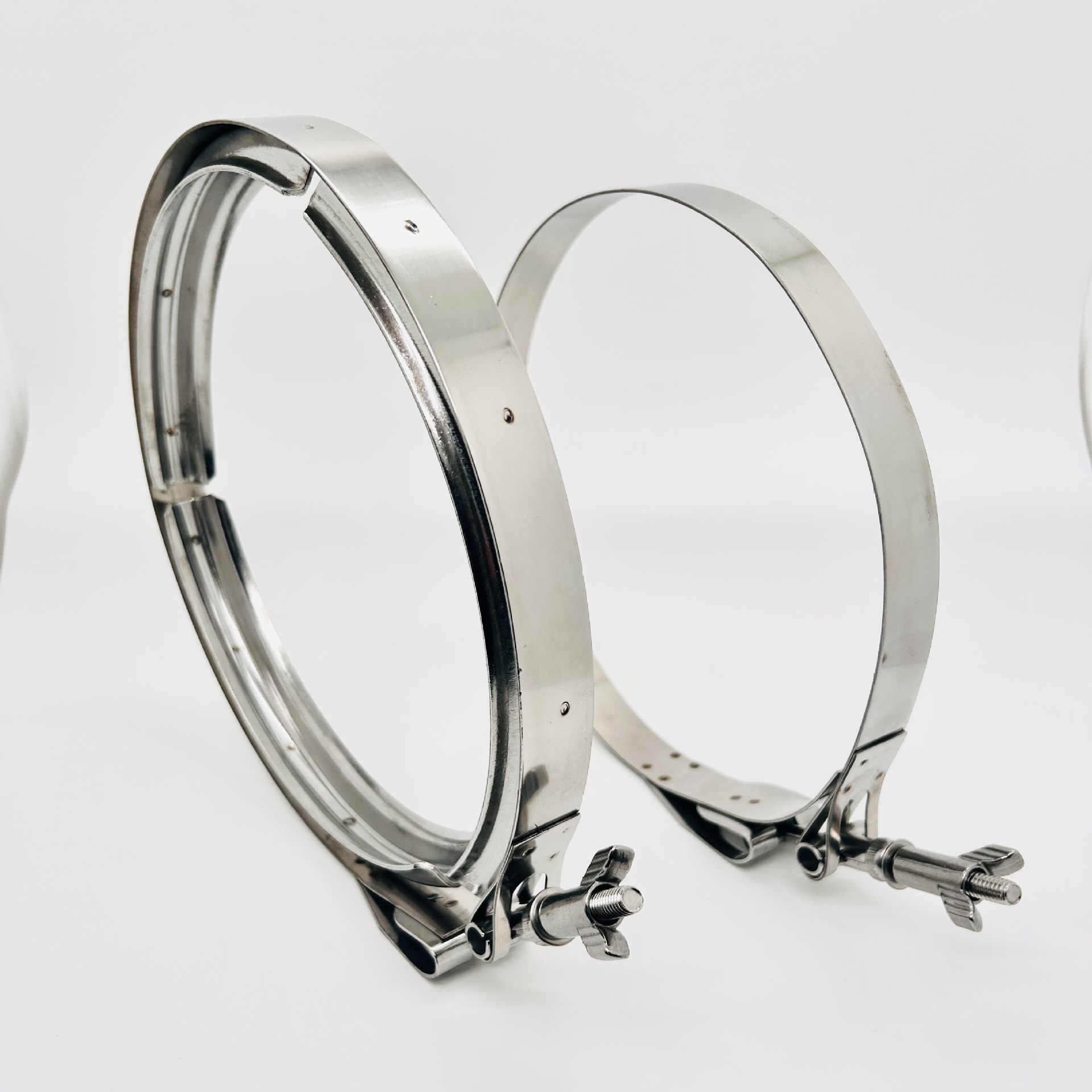 Doble abrazadera de acero inoxidable 304 doble abrazadera de garganta de ranura en forma de V abrazadera de filtro de tubería de ranura U abrazadera de bolsa de tela de capa única