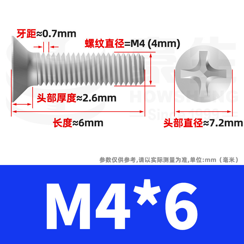 304ステンレスネジのネジの十字溝の平頭のネジのKMの機械の糸の小さいネジのm 2m 3m 4m 5m 6|undefined