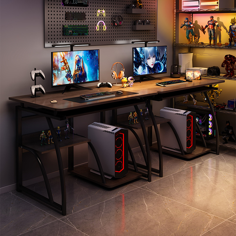 Double Computer Desk, Desktop Gaming Desk, Bedroom Desk, Home Desk, Long Desk, Simple Couple Side-by-Side Office Desk
