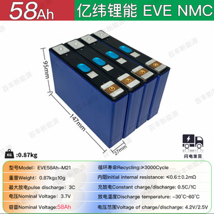 ȫ��EVE�|��58Ah��Ԫ�늳�3.7V늄�܇�����о�Q늵�����܇늳�