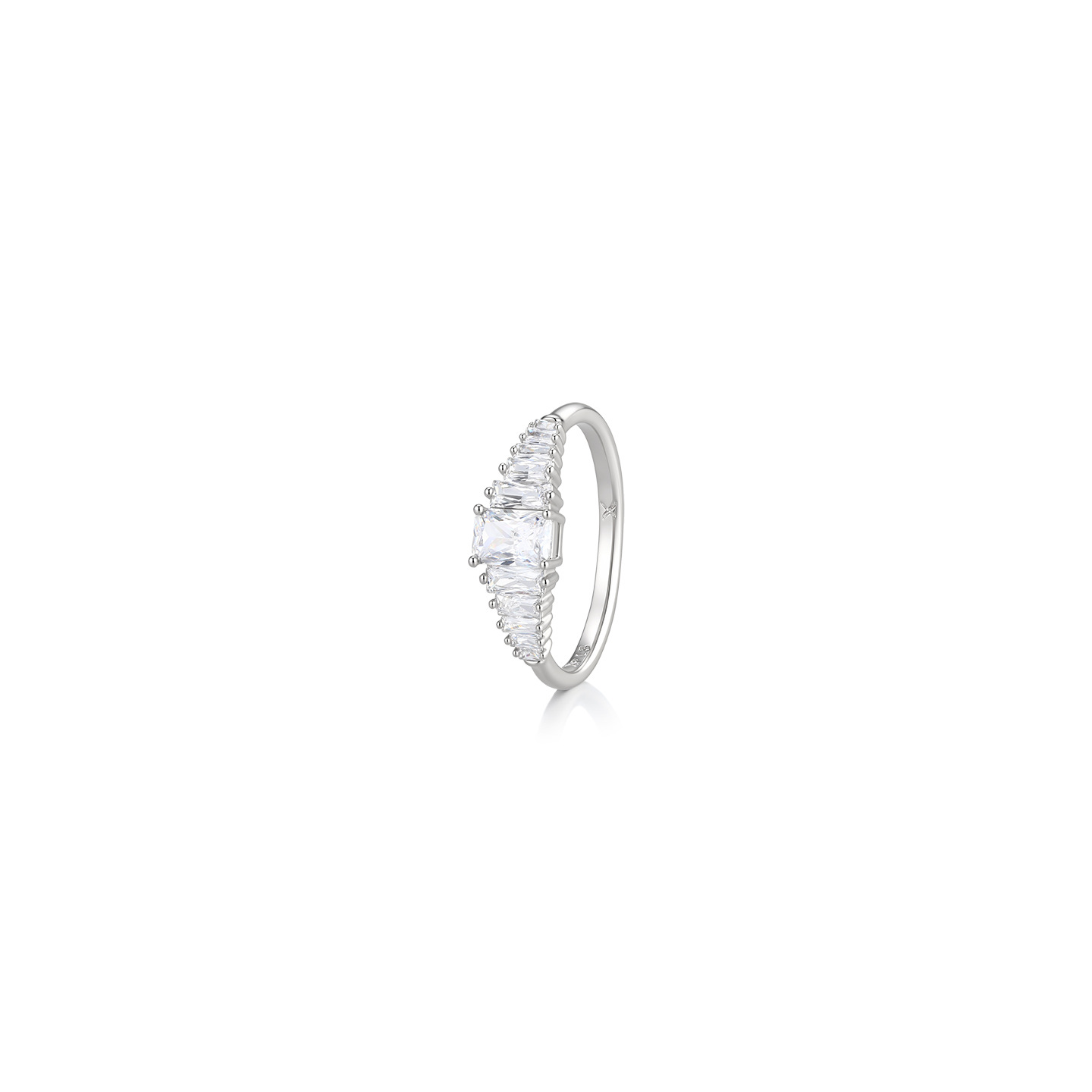 Anillo Geométrico Cuadrado de Aleación de Cobre Galvanizado para Mujer