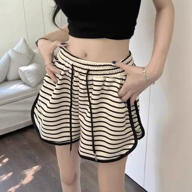 Брюки, летние шорты для йоги, oversize, свободный крой, высокая талия, плюс-сайз
