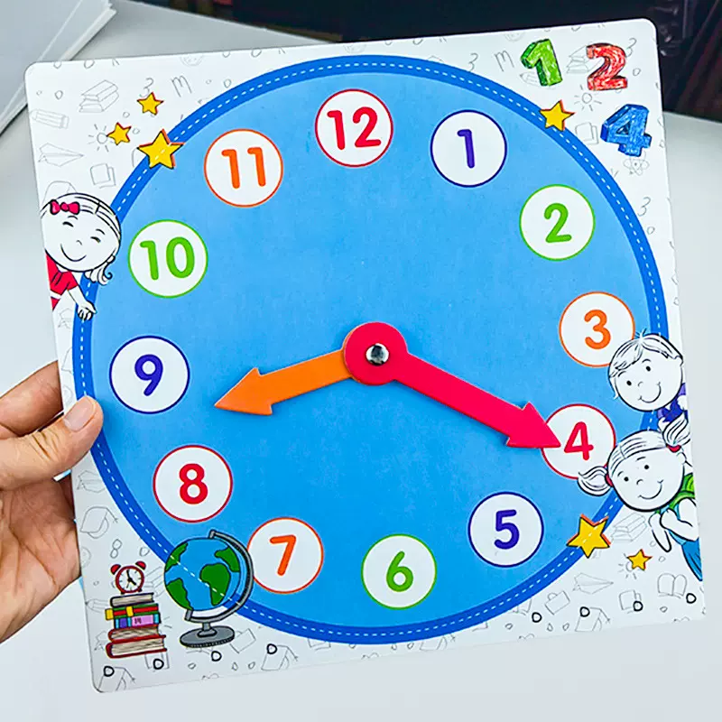 钟表模型儿童学习认识时间钟一二三年级小学老师教学时钟教具批发