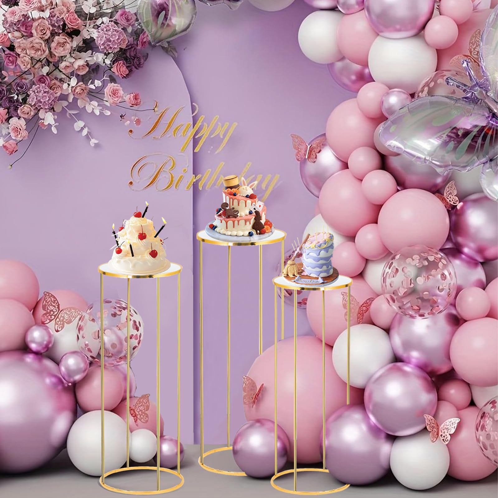 Scandinavian Modern Simple Electroplated Gold Floor-Standing Flower Stand Living Room Bedroom Tea Restaurant Layout Decoration Wedding Decorations