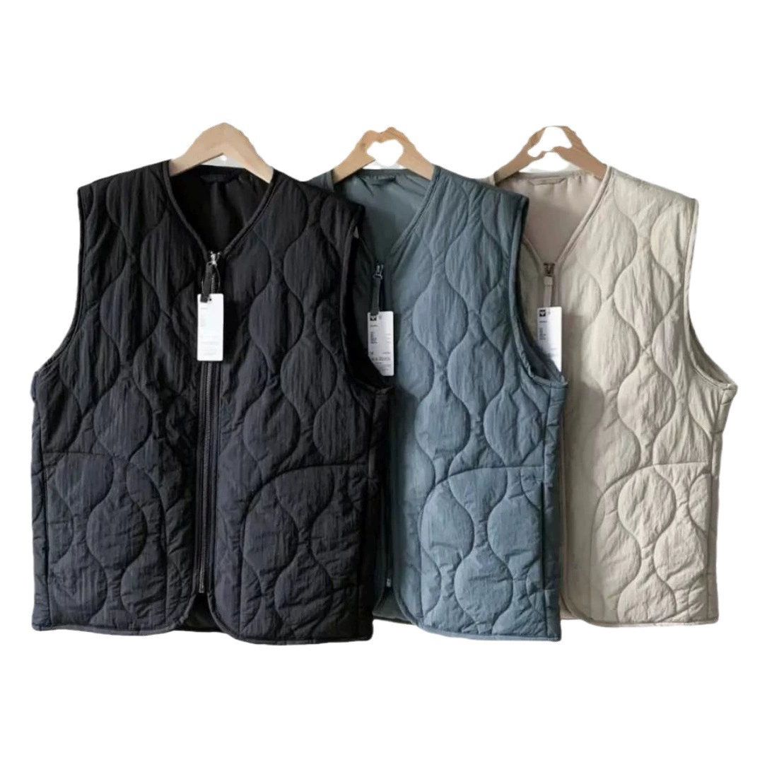 Мужской осенне-зимний Повседневный жилет из воздушного хлопка с ромбом, жилет без рукавов, нижний, теплый универсальный продукт, модный