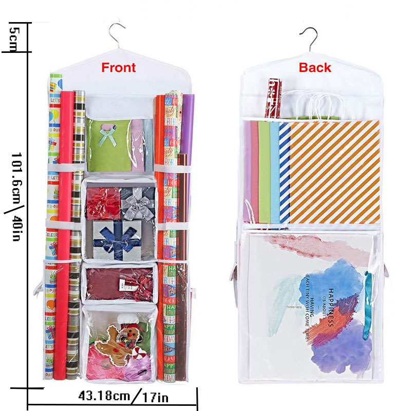 Venta caliente transfronteriza en stock bolsa colgante de regalo detrás de la puerta bolsa colgante de almacenamiento de tarjeta de color rollo de papel bolsa colgante de almacenamiento de Navidad bolsa colgante