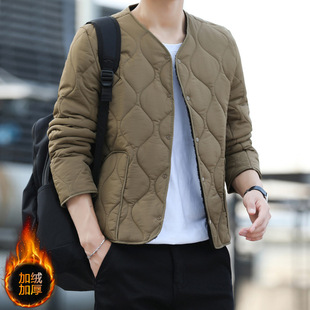 One Piece Free Shipping Men's Liner Cotton-padded Jacket fleece-lined Thickened Cotton-padded Jacket for Inner Wear Preference Student Cold-proof Warm-keeping Bottoming Cotton-padded Jacket