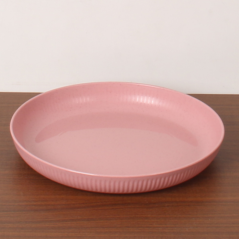 Plato de rayas de 23cm 12 juegos de paja de trigo snack platos de frutas platos de platos de platos caseros Amazon image 7