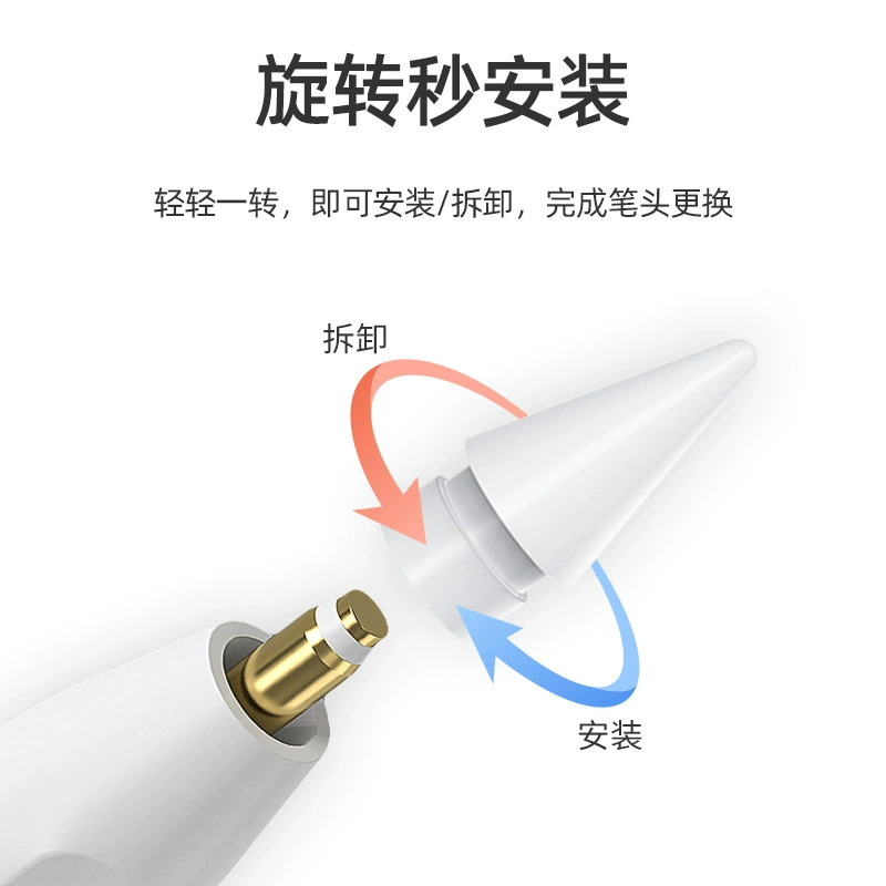 Подходит для Apple Pencil 1-го и 2-го поколений, сменный наконечник для iPad-ручки — бесшумный, противоскользящий и износостойкий