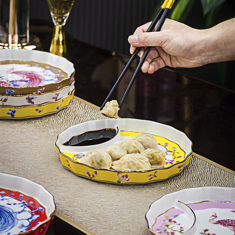 8.5inch Dumpling Plate Jingdezhen Ceramic Household Dumpling Plate with Vinegar Plate Roast Duck Plate Hotel Restaurant Commercial 8.5inch Dumpling Plate Jingdezhen Ceramic Household Dumpling Plate with Vinegar Plate Roast Duck Plate Hotel Restaurant Commercial