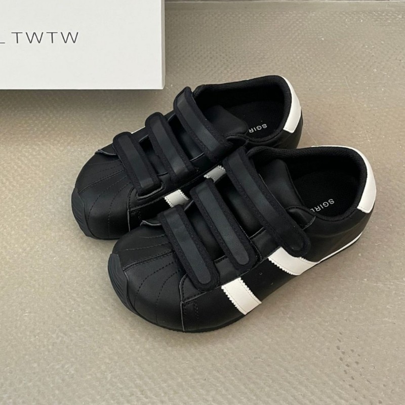 SGIRL TWTW复古厚底板鞋女2025丑萌大头魔术贴小众百搭休闲德训鞋|undefined
