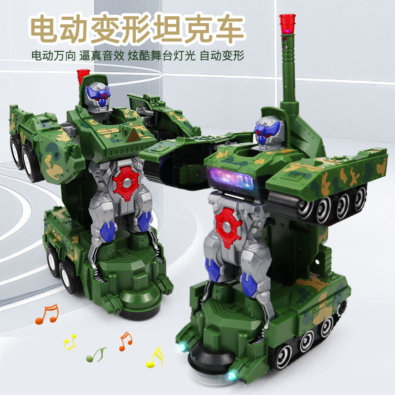 Juguetes para niños con tanque universal deformación robot modelo eléctrico juguetes de combate al por mayor transfronterizos