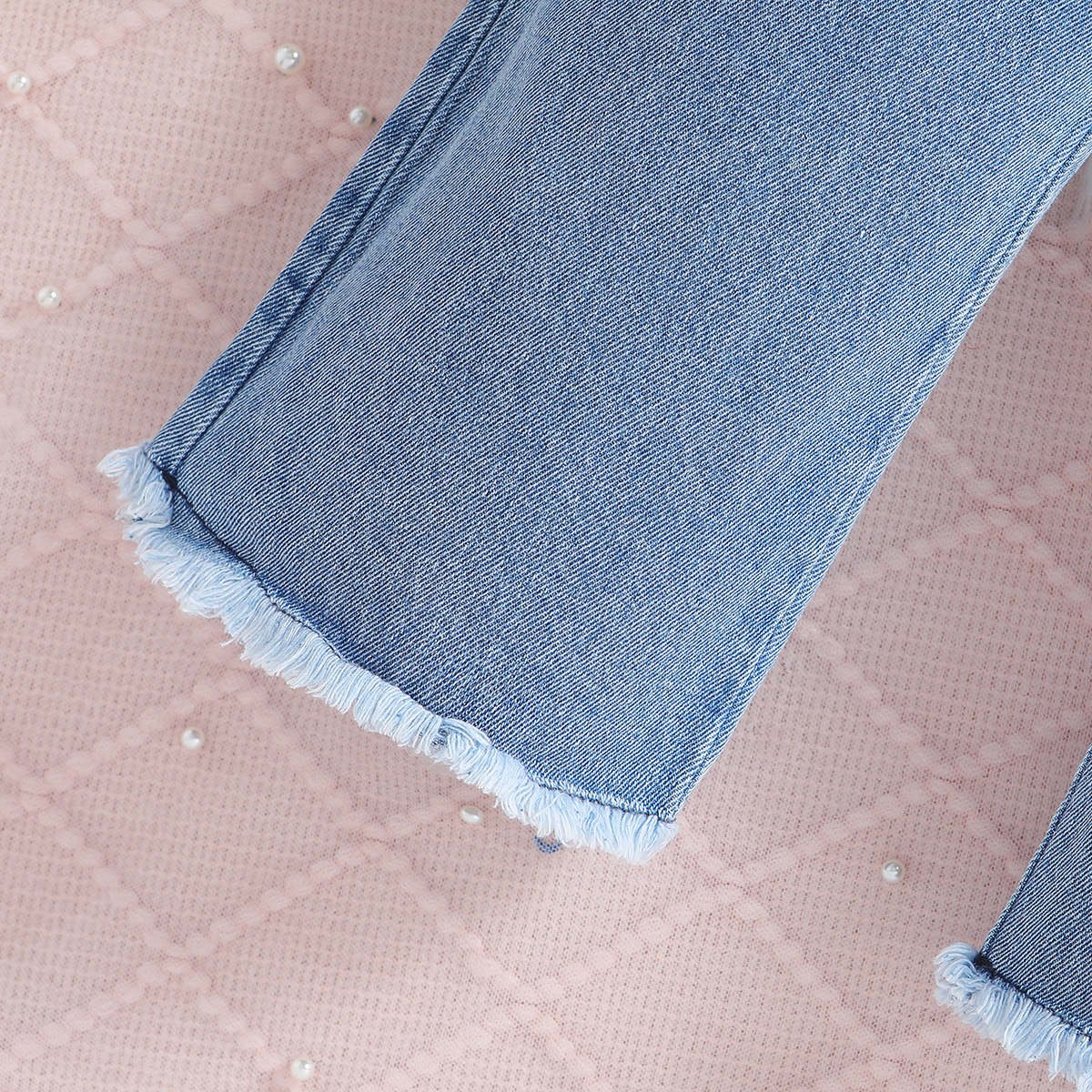 Kinder kleidung herbst outfit neue kinder hosenträger langarm top modische jeans mädchen zwei-stück set_voghion.com