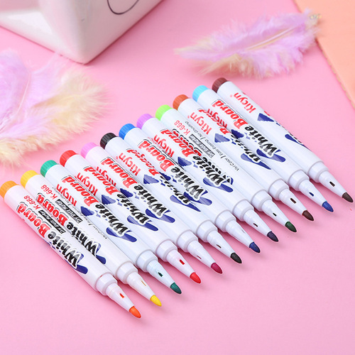 Children's water floating pen 4/8/12 color erasable whiteboard pen student teaching color water-based marker pen painting pen