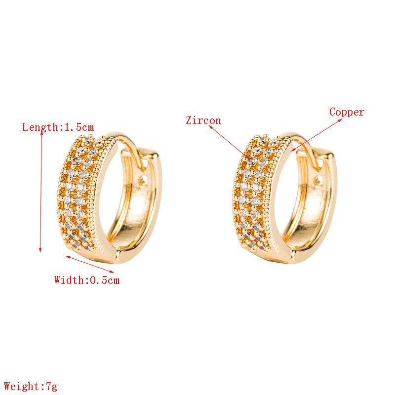 Copper Inlaid Zircon Ear Buckle display picture 1