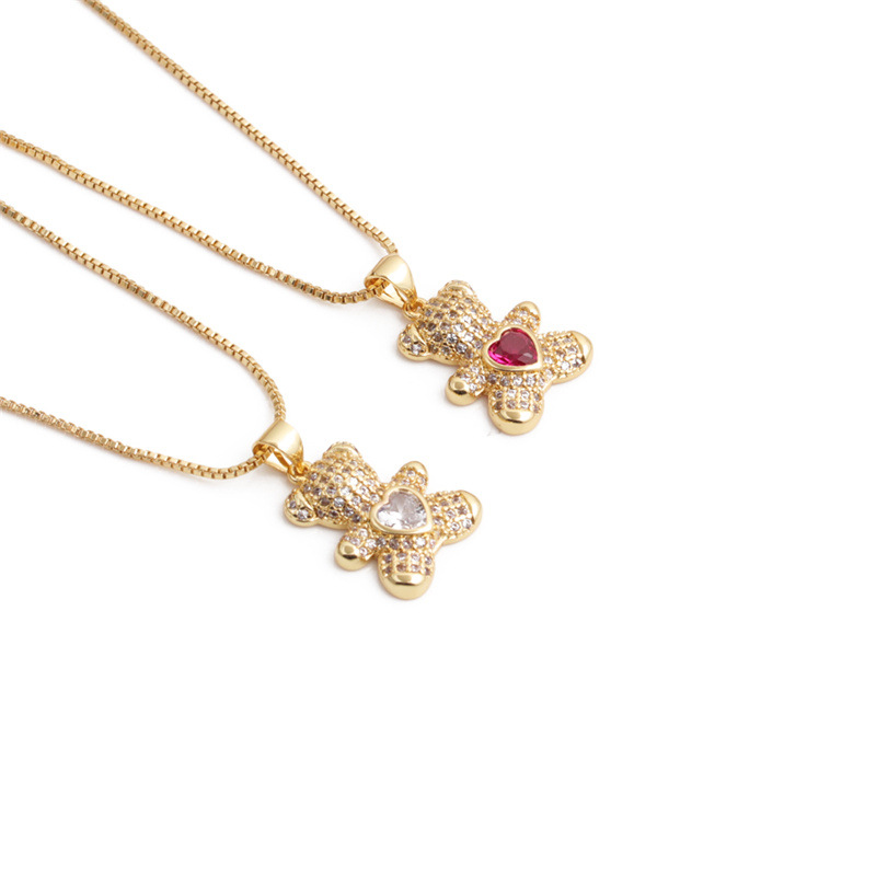 New Fashion Simple Cute Bear Pendant Necklace