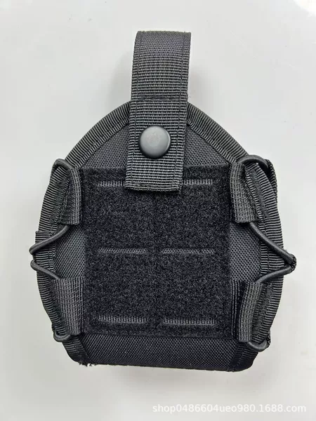 New Tactical Single/Double-Layer Round Handcuff Pouch with Molle Plastic Clip and Velcro Strap