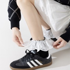 白いレースの靴下の子供の中筒のソックスの綿の春夏のタイプのバレエの風は徳の訓練の靴のinsの韓国系の積み重ねの靴下を配合します。
