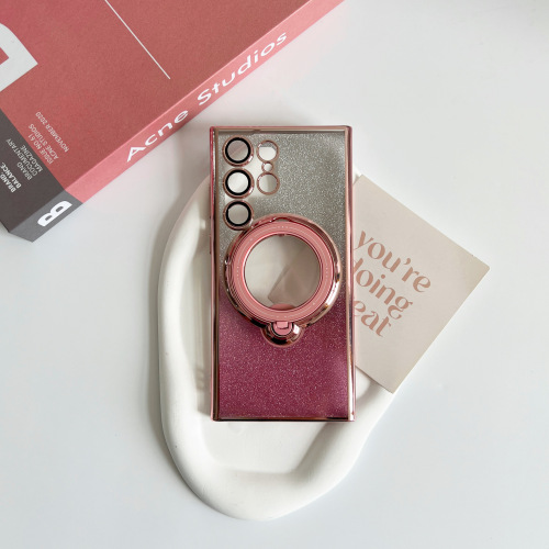 Applicable for Samsung S23 Ultra phone case, glitter 360 ring Samsung S24 anti-drop A34 protective cover A54