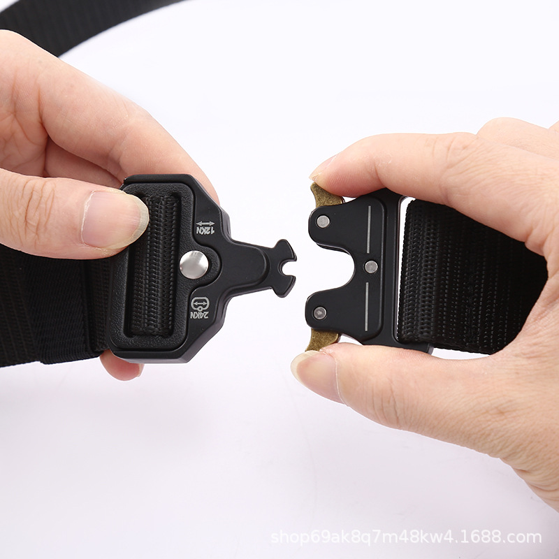 Hombres Cobra cinturón táctico al aire libre nylon hebilla cinturón hombres cinturón de lona puede ser de longitud fija