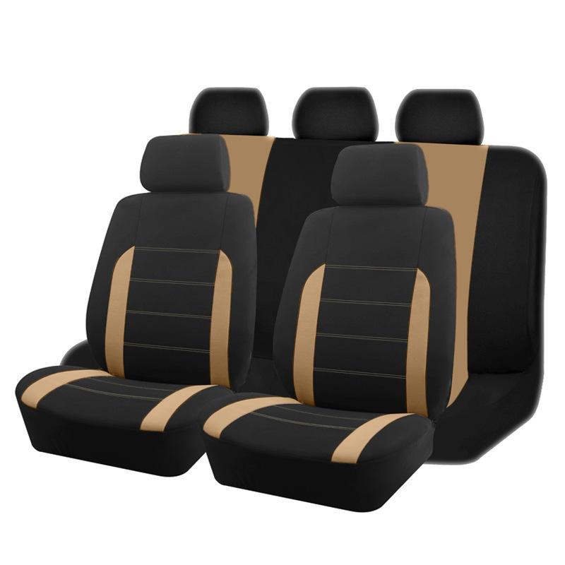 Full Set of Five-Seat Car Seat Covers, 9-Piece Set, Suitable for All Seasons, Breathable Polyester Fabric Seat Covers, Cross-Border Hot-Selling Car Seat Covers