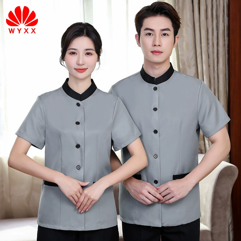 Уборка рабочей одежды с коротким рукавом мужская и женская собственность уборка гостиничного номера уборщик тетя плюс размер Весна и осень весенне-летний костюм