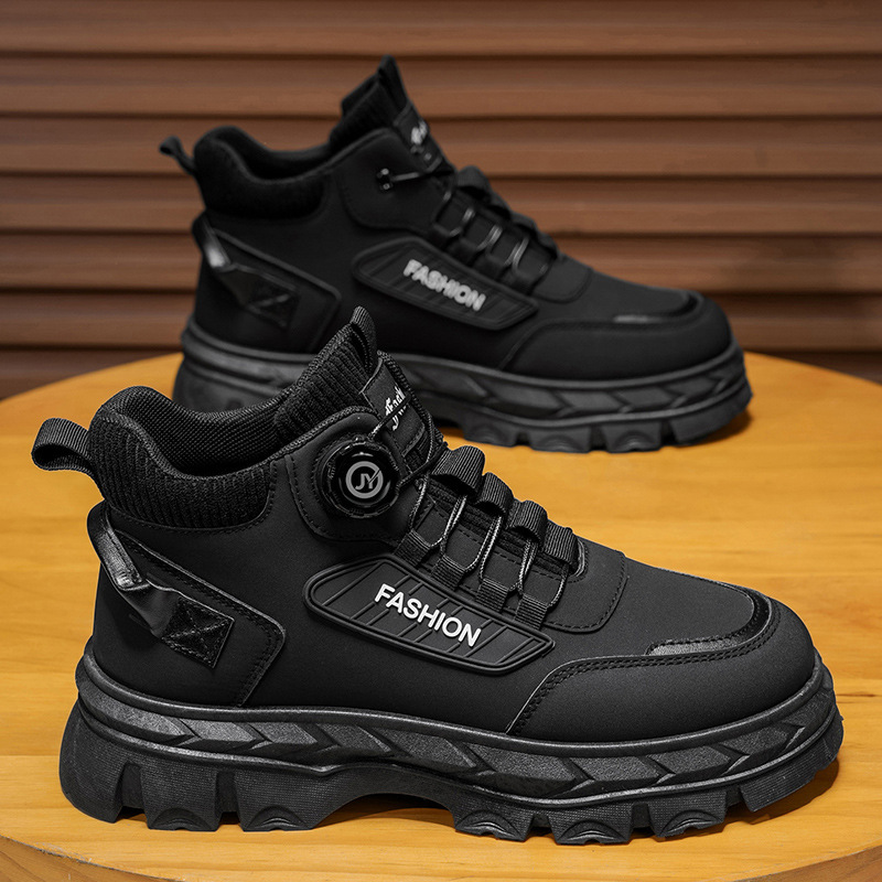 Otoño y invierno zapatos de hombre nuevos zapatos de trabajo de alto nivel para hombre estilo británico botas retrógradas anti-derrapante botas Martin para hombre