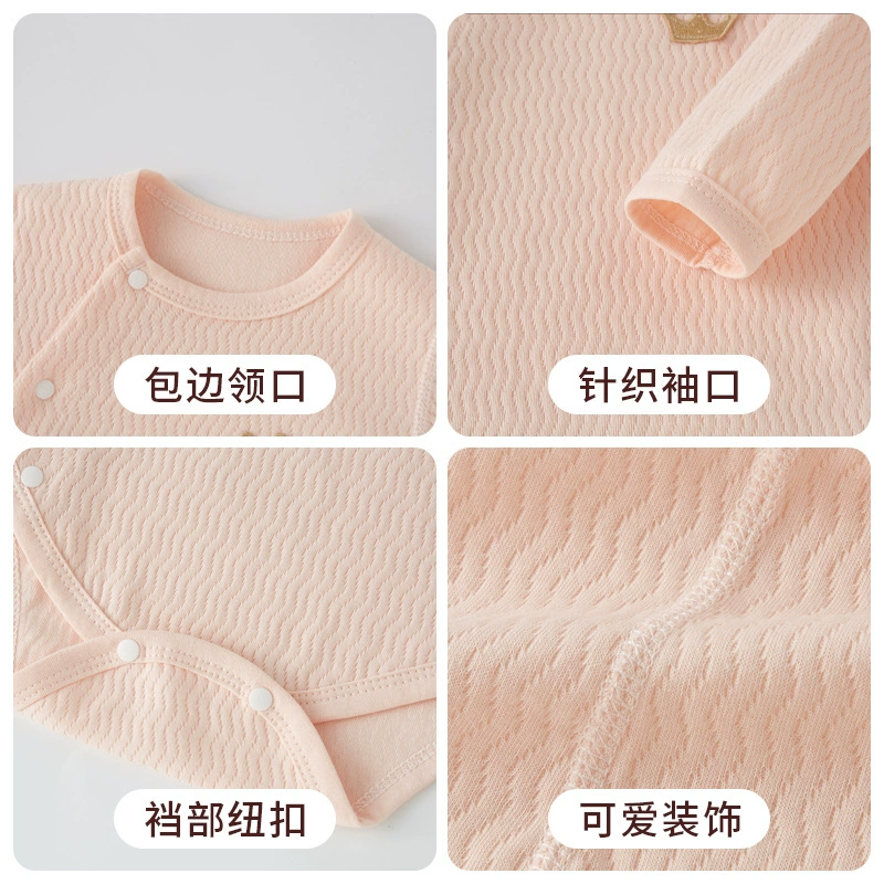 Overall for new born, demi-season cotton children's bodysuit, spring long-sleeve for baby