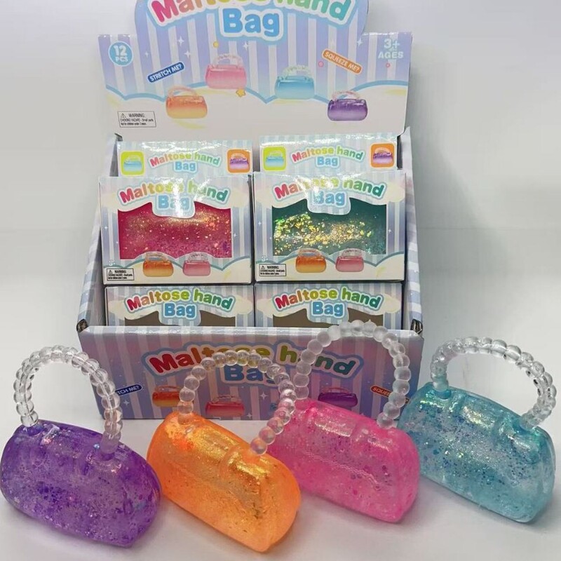 Cross-Border Hot-Selling Glitter Handbag, Maltose Squeeze Toy, Slow Rebound Stress Relief Ball, Wholesale in Stock