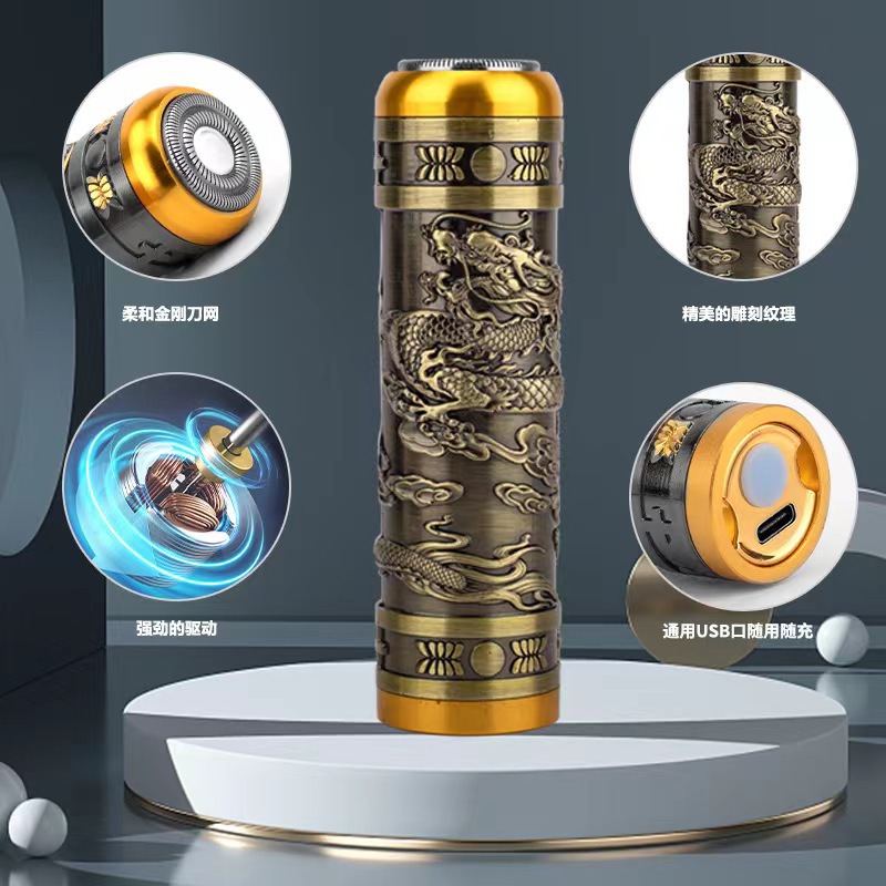 Transfronteriza portátil mini máquina de afeitar eléctrica pequeña cabeza de Buda barba cuchillo de viaje recargable sola cabeza de afeitar del coche