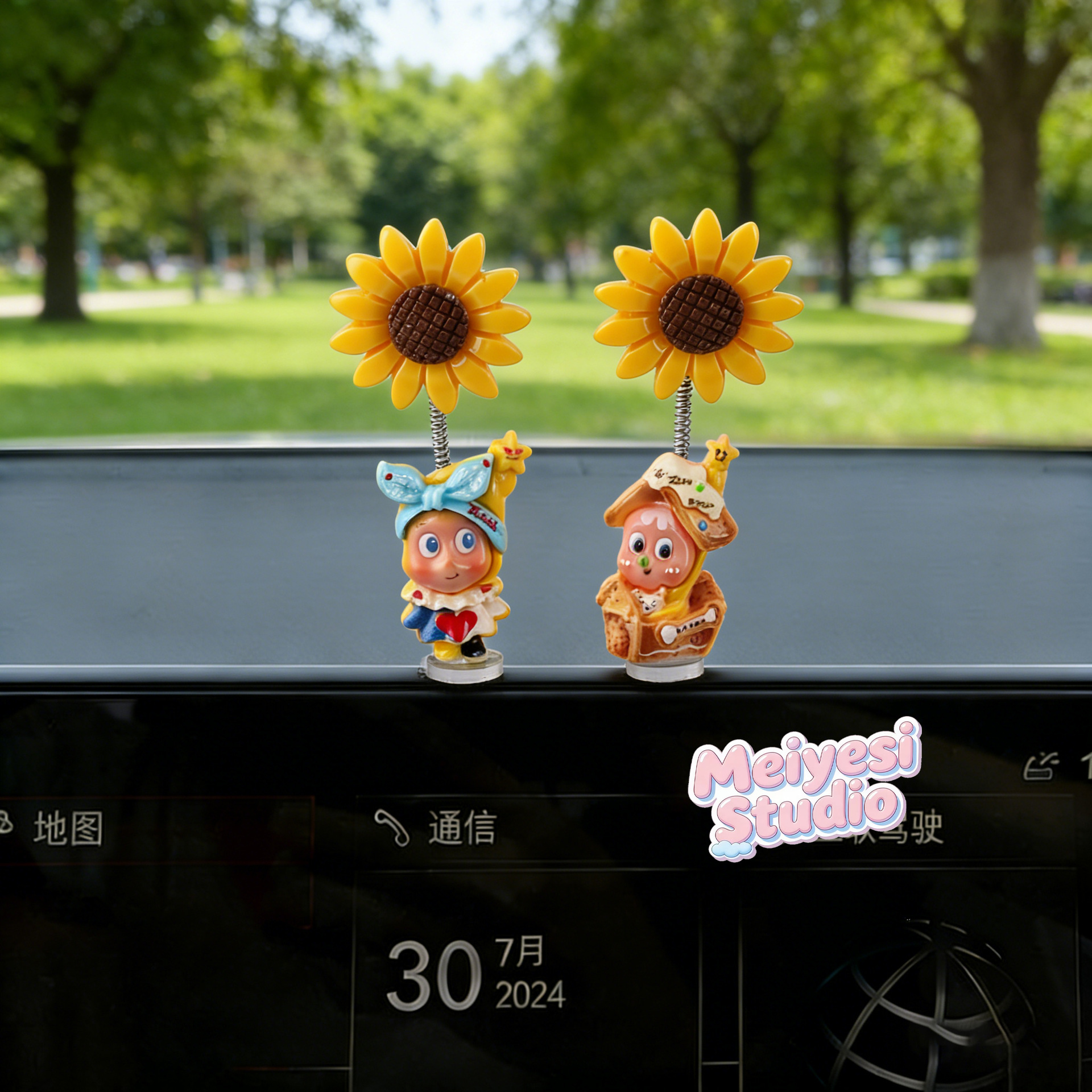 Coches eléctricos lindos pantalla de consola central accesorios de chicas accesorios de dibujos animados estrellas populares juegan pequeños accesorios de automóviles