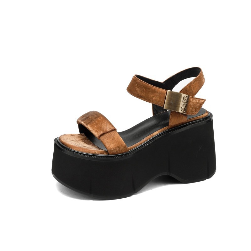 Summer retro universal sandals open toe platform with a strap with…