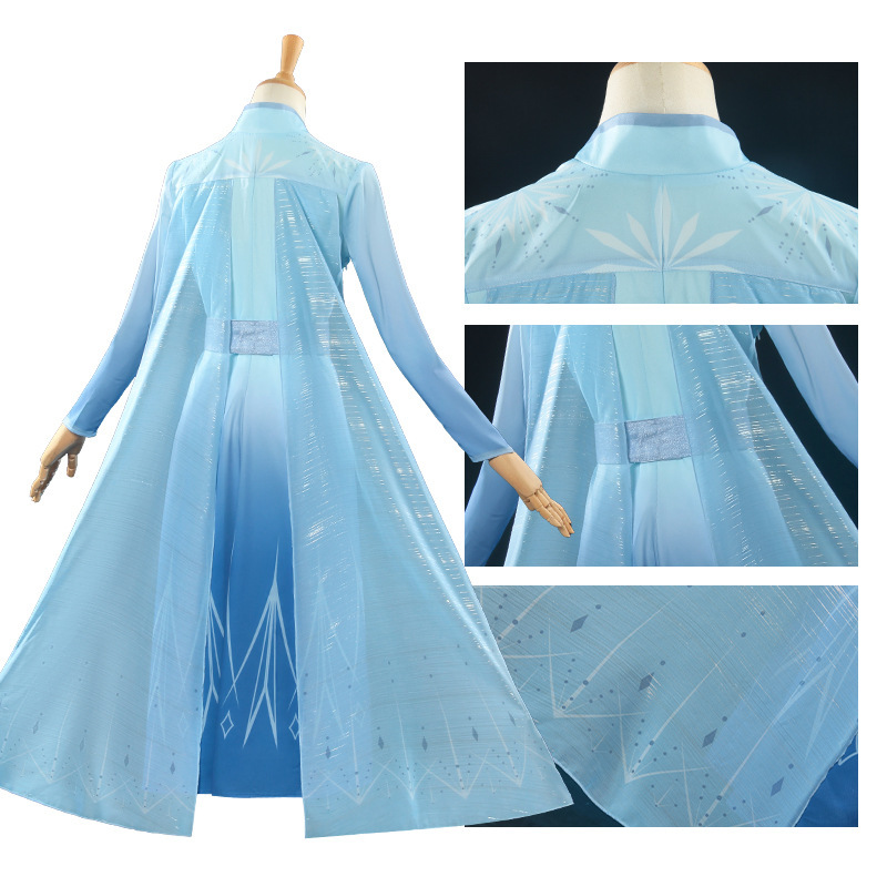 frozen电影版冰雪奇缘2儿童爱莎连衣裙elsa艾莎公主裙节日演出服|undefined