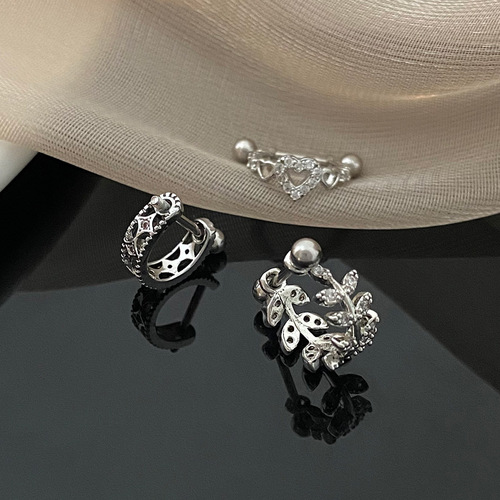 Screw earrings, new trendy love earrings, niche design, simple ear bone nails, trendy ear buckles, light luxury earrings for women