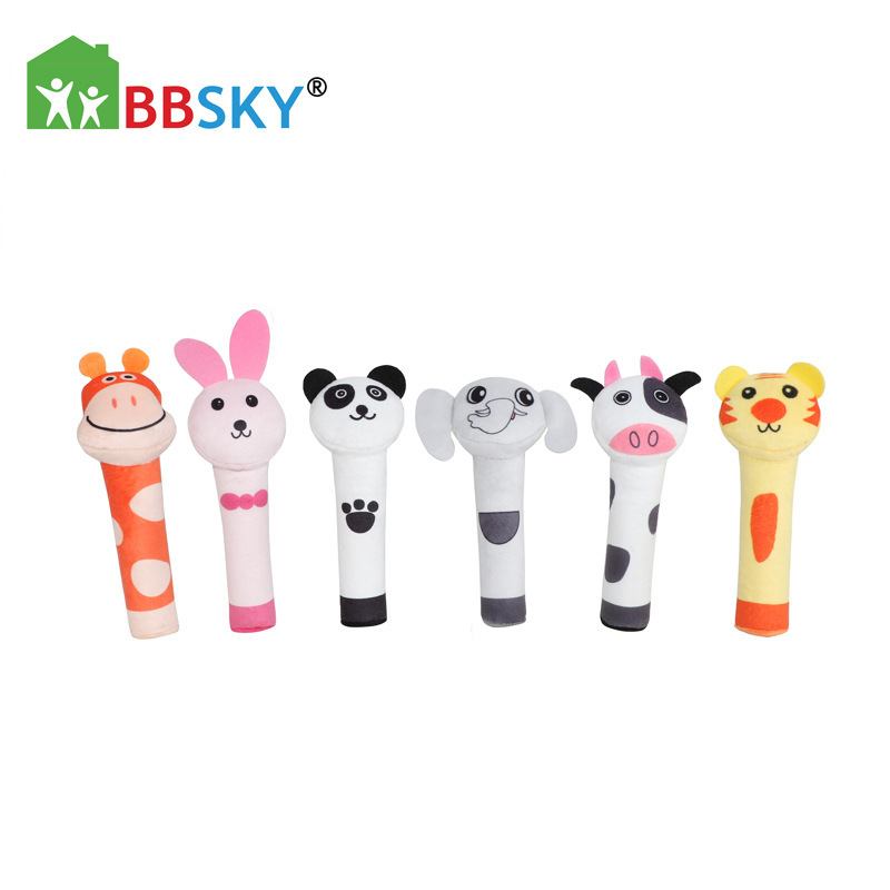 Bbsky lindo bebé dibujos animados rockero animal elefante conejo mano rockero juguete bebé mano sonajero 0 años de edad juguete