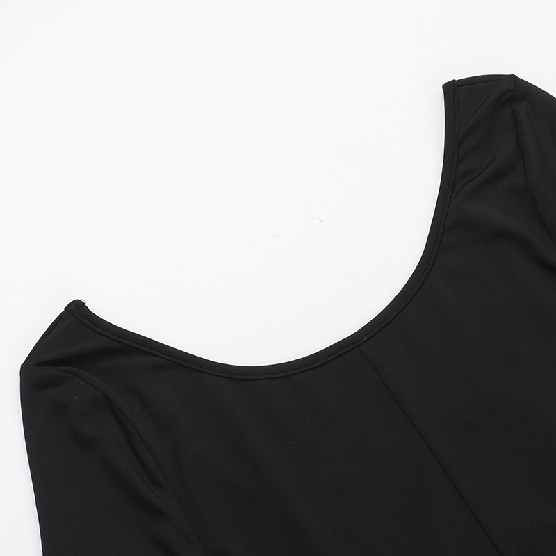 Mono de otoño para mujer, ropa de calle personalizada, sexy, ajustado, con cuello cuadrado y abertura