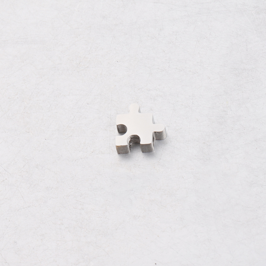 DIY Jewelry Accessories Classification 1 Piece Quantity 1 Piece Diameter 10mm 304 Stainless Steel PVD Coated Real Gold Plated Jigsaw Customization Laser Engraving Beads DIY Jewelry Accessories