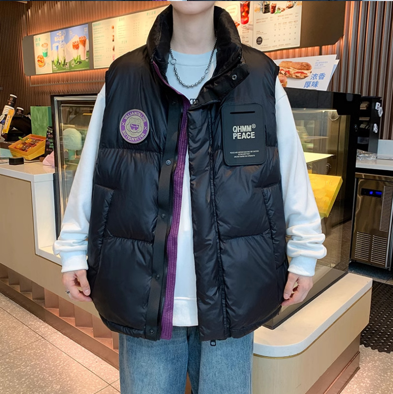 다운 조끼 2024 겨울 새 커플 조끼 미국 다운 재킷 트렌디 남성 패션 웨이스트 코트 다운 조끼