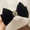 Black hairgrip with bow, hair accessory, big hairpins for princess, crab pin, shark