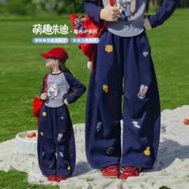 源头工厂2026春季新款女童辣妹风绕着兔子警官辣妹休闲运动套装