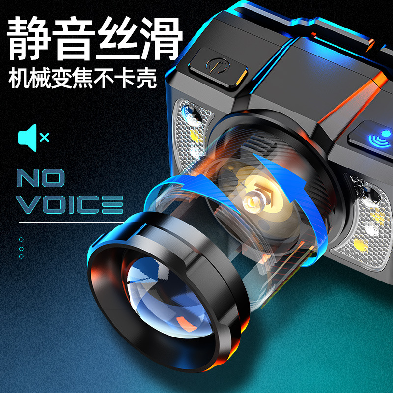 Personalizado Shenhua transfronterizo nuevo LED luz fuerte usb carga zoom inducción cabeza de luz de emergencia al aire libre