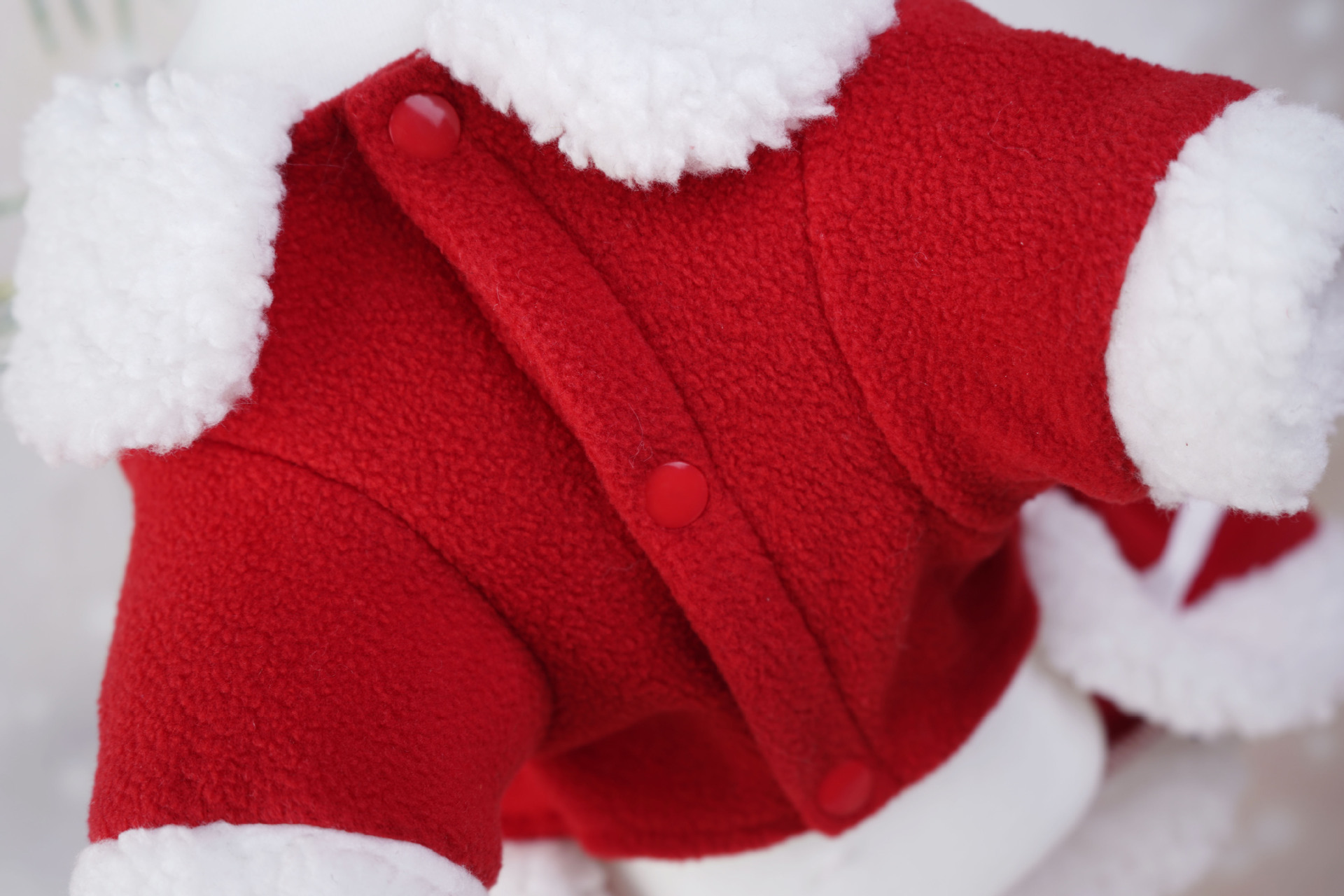 Pet Christmas Clothes Dog Small Dog Christmas Snowflake Santa Claus Plush Thickened Red Holiday New Product display picture 3