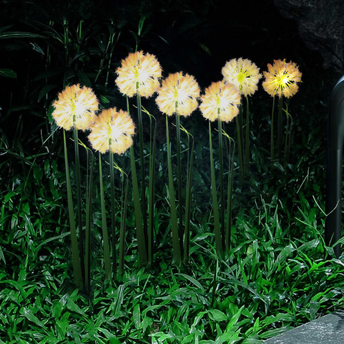 Dandelion Ground Insert Outdoor Waterproof Solar Simulation Flower Lamp Simple Courtyard Landscape Atmosphere Decor Lawn Lamp
