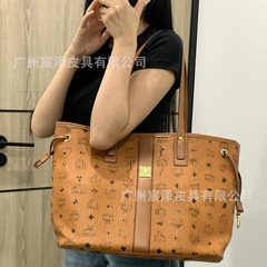 高品质新款m家带标子母托特包复古印花时尚购物袋大容量单肩女包