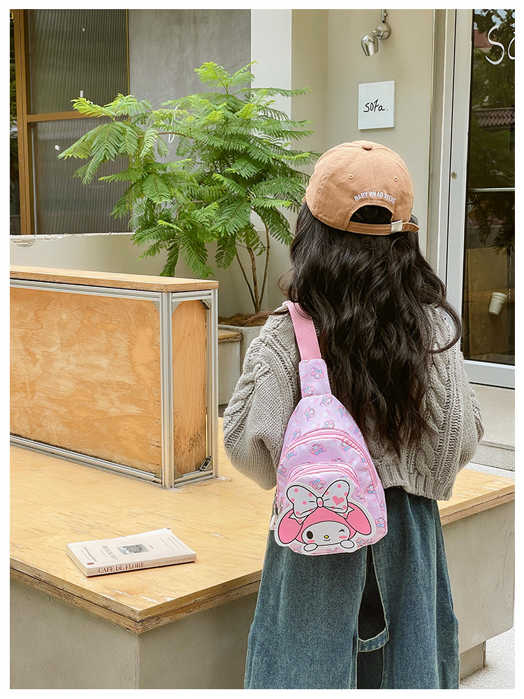 Wholesale new cross-border small-sized children's chest bags with double zippers and large capacity, cute single-shoulder bags for boys and girls in kindergartens undefined