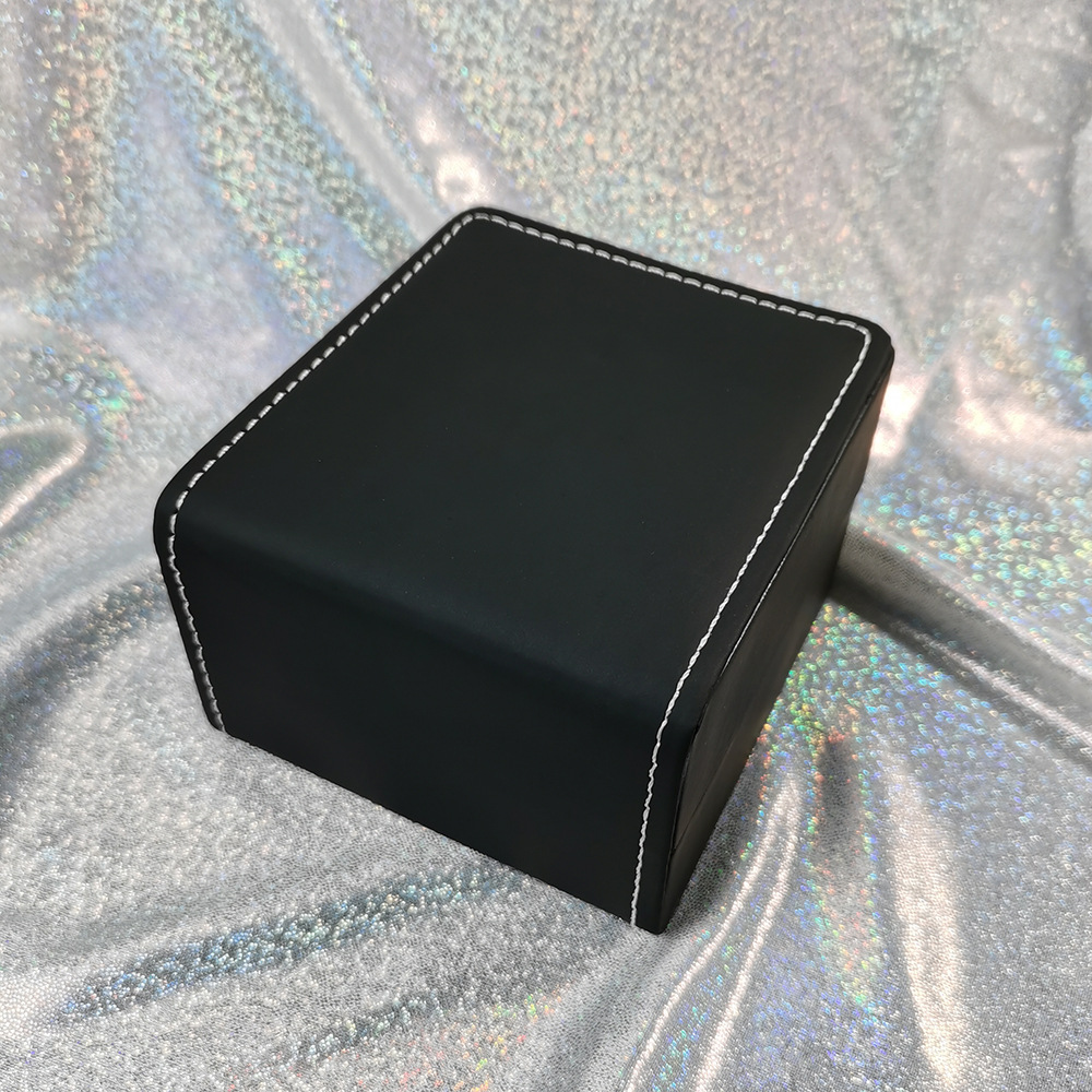 Wholesale light-absorbing velvet fabric sponge spring box, PU-wrapped watch box, soft plastic watch box, jewelry box