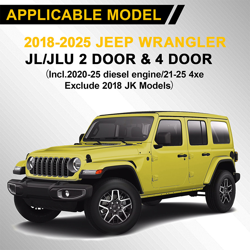 2018-2025 yillardagi Jeep Wrangler JL JLU tortish ilgagi uchun mos keladi