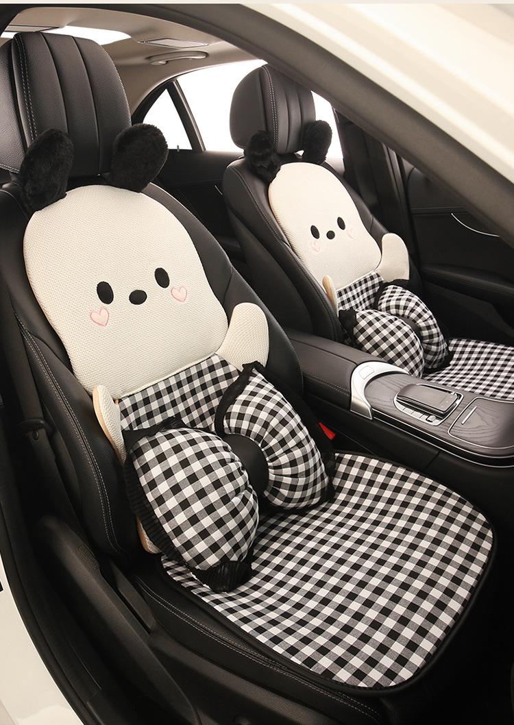 Car Seat Cushion, Four-Season Universal, Heart-Shaped Dog Seat Cushion, Suitable for Five-Seater Cars, Women's Interior, Cartoon Cute, Comfortable, Non-Slip