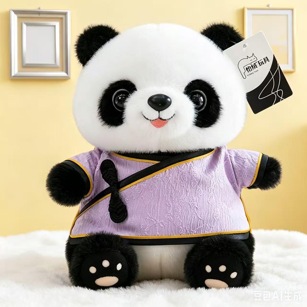 Cute panda muñeca peluche Sichuan panda gigante muñeca colgante creativo regalo hecho a mano logotipo al por mayor